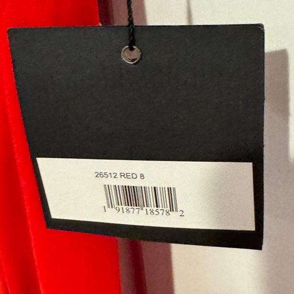 NWT Ieena for Mac Duggal Jersey One Shoulder Draped Back Gown Red Size 8 - Picture 7 of 10